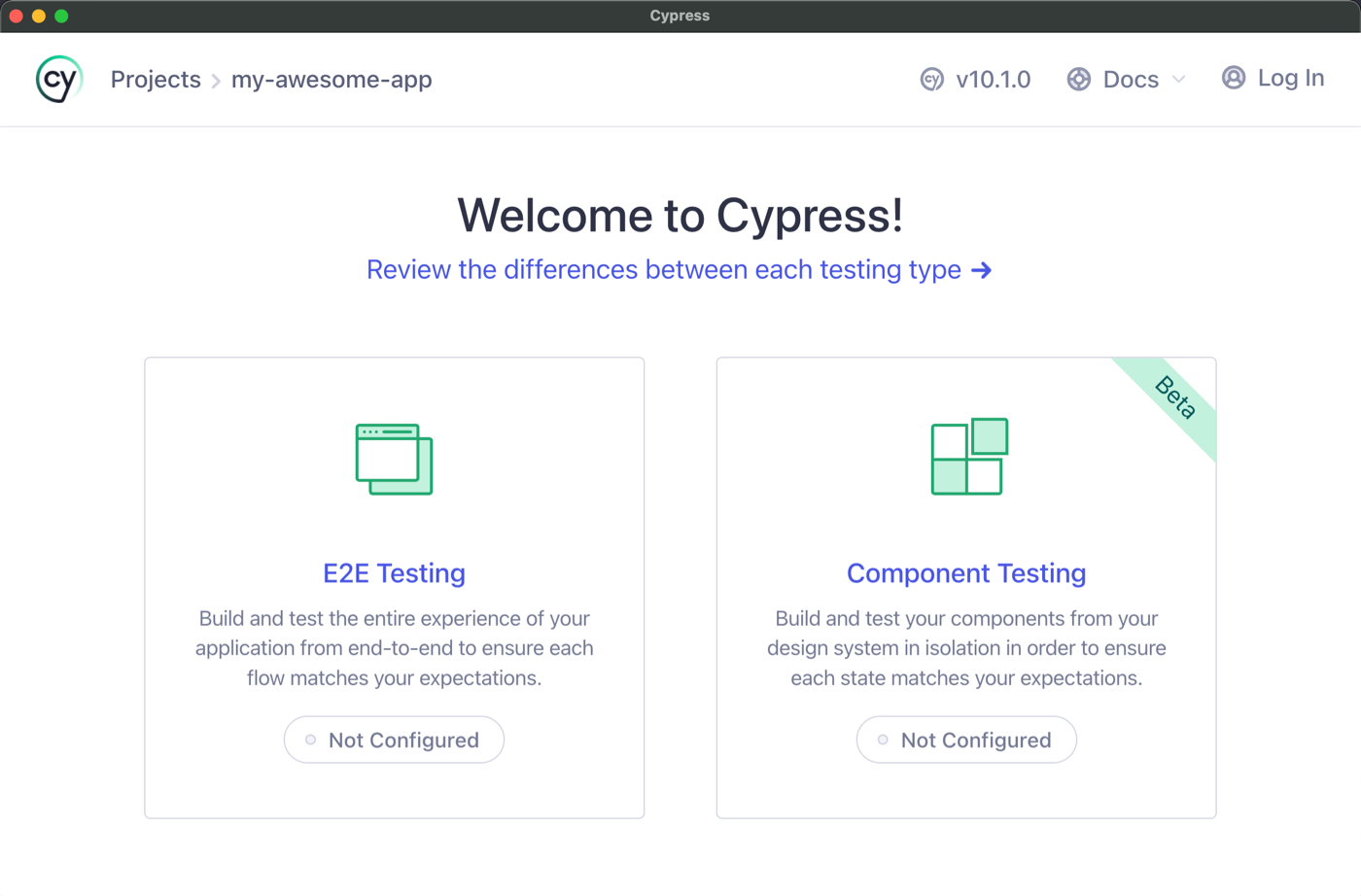 Choose Component Testing